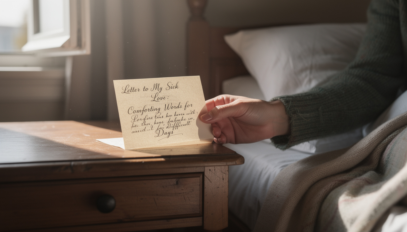découvrez une lettre touchante à mon amour malade, remplie de mots réconfortants pour apporter soutien et douceur pendant les jours difficiles.